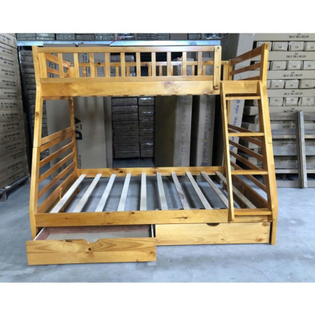129 Oak : Giường 2 Tầng + Hộc Kéo - 1m / 1m4
